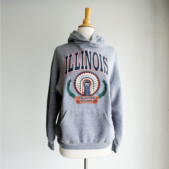 Jerzees Other - 90's JERZEES | Gray University of Illinois Fighting Illini Hoodie | Best Fit M